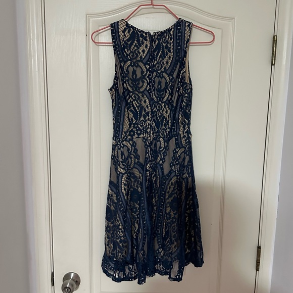 Charlotte Russe Beautiful Dark Blue multi layer lace Dress - Picture 2 of 4